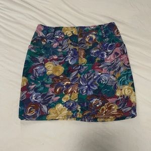 Vintage Jewel Tone Denim Skirt